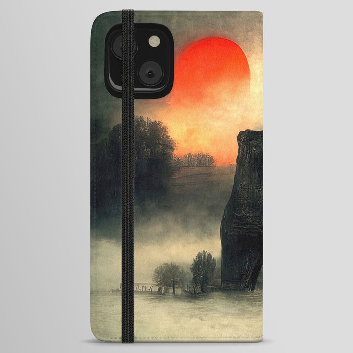 Sunset on a strange alien world iPhone Wallet Case