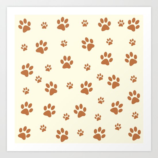 Muddy Puppy Paw Prints Art Print