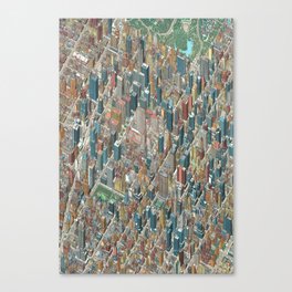 Map of Midtown Manhattan New York City Canvas Print