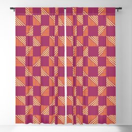 Abstract Shape Pattern 19 in Orange Magenta Yellow Gold Blackout Curtain