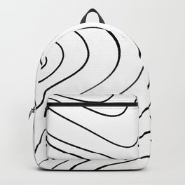 Minimalist Topographical Abstract in Black and White Backpack