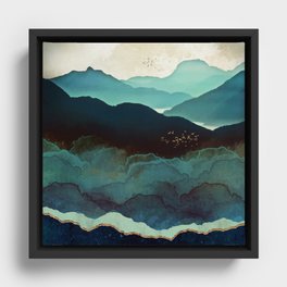 Indigo Mountains Framed Canvas