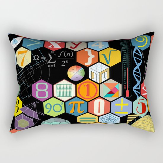 Math in color Black B Rectangular Pillow