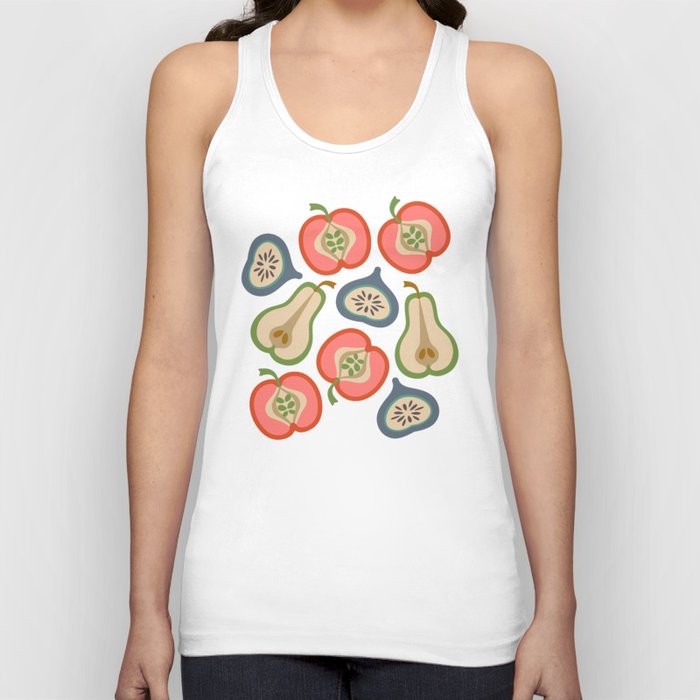 PLUMP RETRO RIPE SUMMER FRUIT APPLE PEAR FIG in VINTAGE 70s COLOURS Tank Top