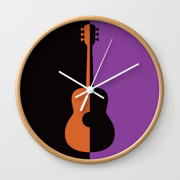 Acoustic Guitar Jazz Rock n Roll Classical Music Mid Century Modern Minimalist Abstract Geometrical Wall Clock