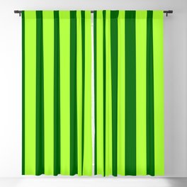 [ Thumbnail: Dark Green & Light Green Colored Stripes/Lines Pattern Blackout Curtain ]