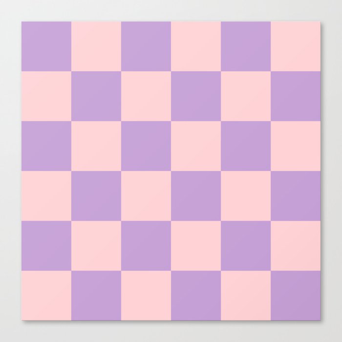 Checker Pattern 342 Pink and Lilac Canvas Print