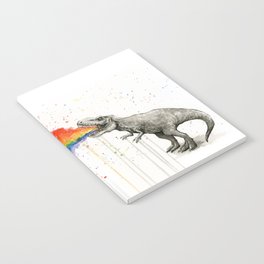 T-Rex Dinosaur Vomits Rainbow Notebook