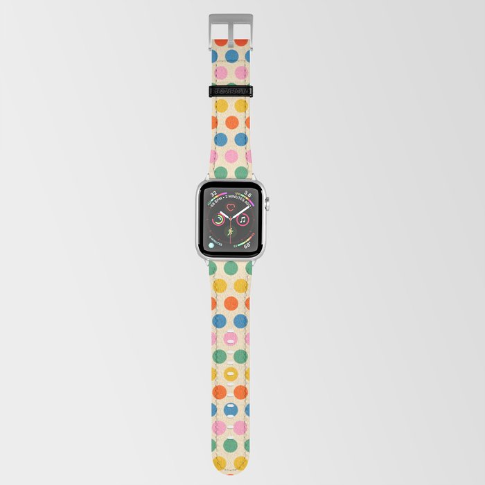 Polka Dot Stripes Pattern in Retro Rainbow Colors  Apple Watch Band
