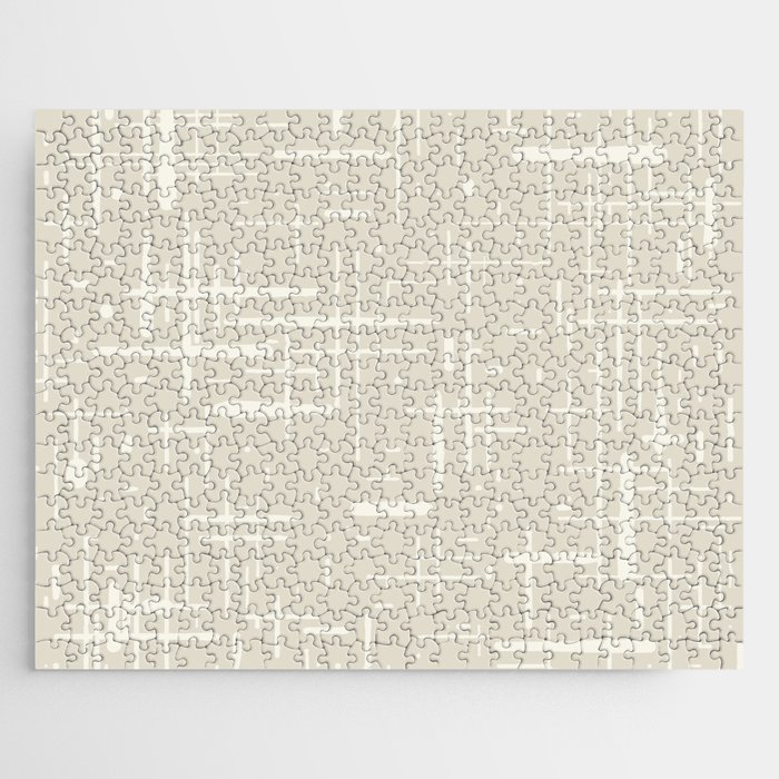 Mid-Century Modern Kinetikos Abstract Pattern in Light Mushroom Beige and Cream Jigsaw Puzzle