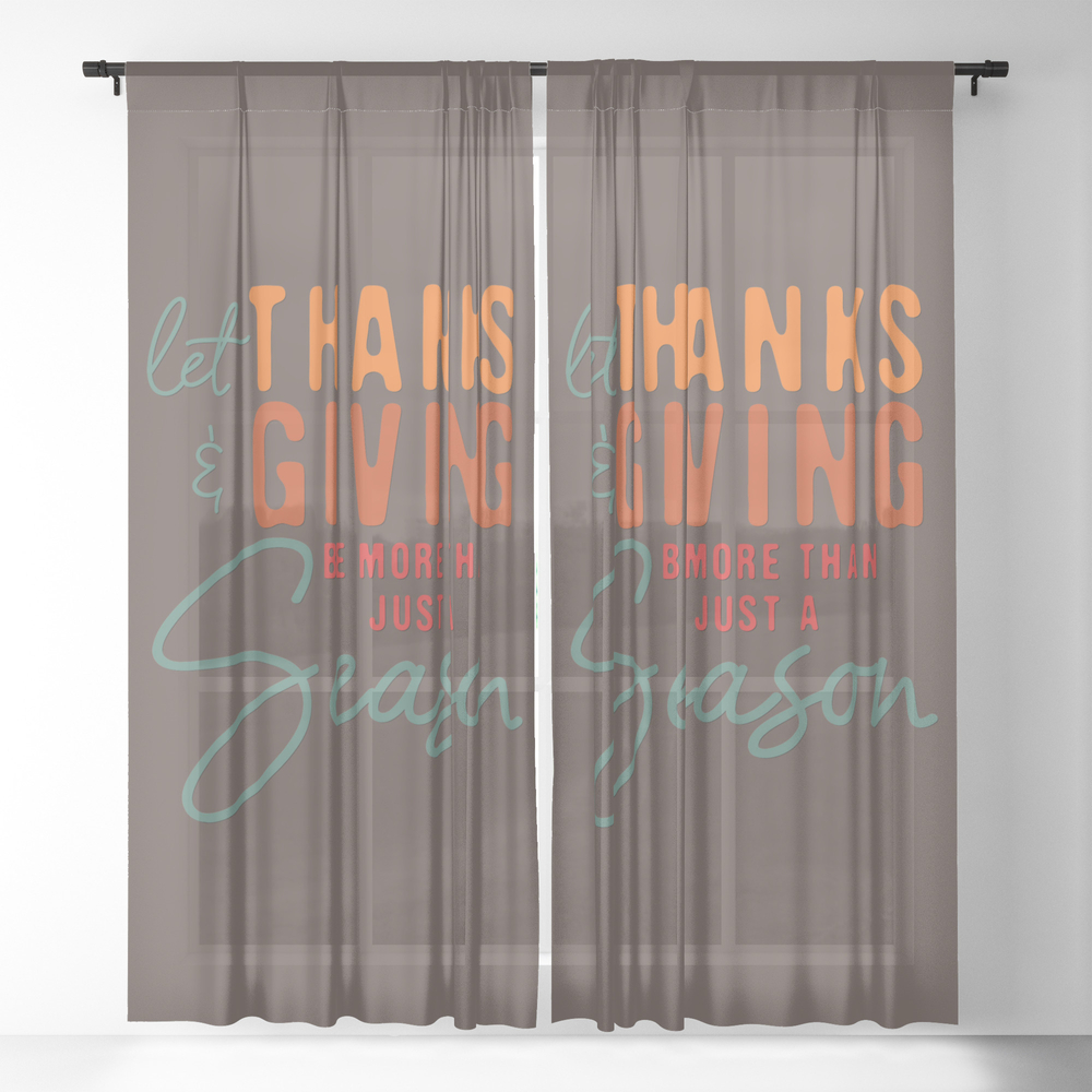 Thanksgiving Sheer Window Curtains by socoart