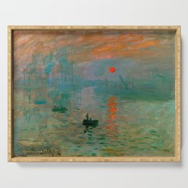 Impression Sunrise by Claude Monet Serving Tray