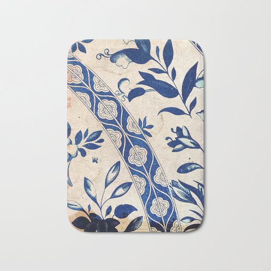 Blue Oriental Vintage Tile 04 Bath Mat