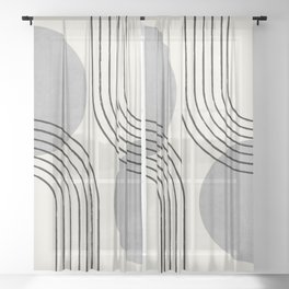 Sun Arch Double - Grey Sheer Curtain