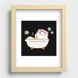 Kawaii Kitten Cat Cute Shower Recessed Framed Print