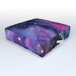 Galaxy Watercolor Night Sky Painting Nebula Art Outdoor Floor Cushion