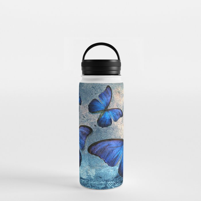 Butterfly Blue Vintage  Water Bottle