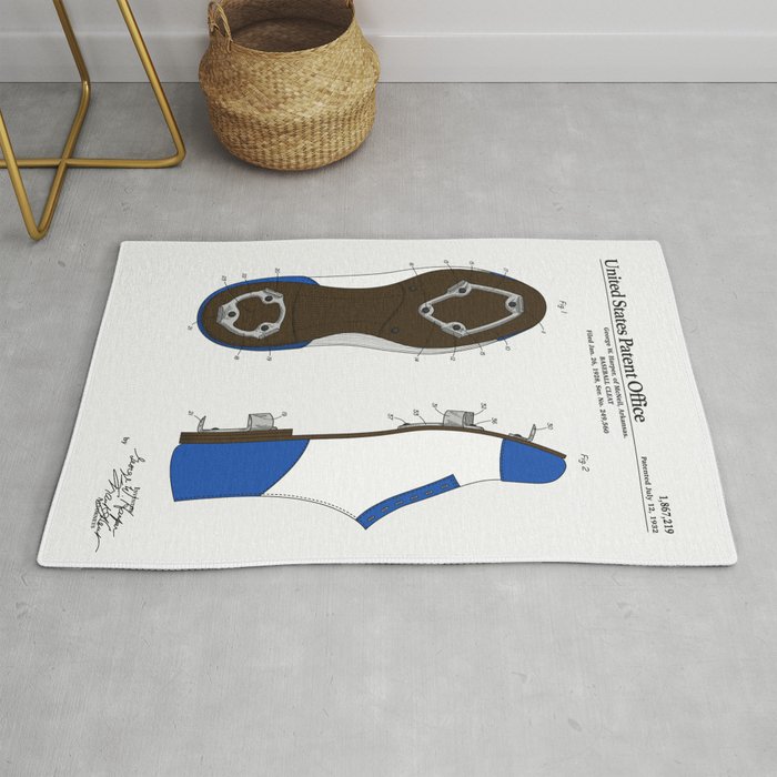 Baseball Cleat Patent Rug