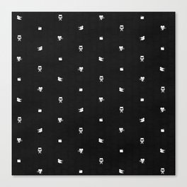 Cinema Pattern | Black and White Canvas Print