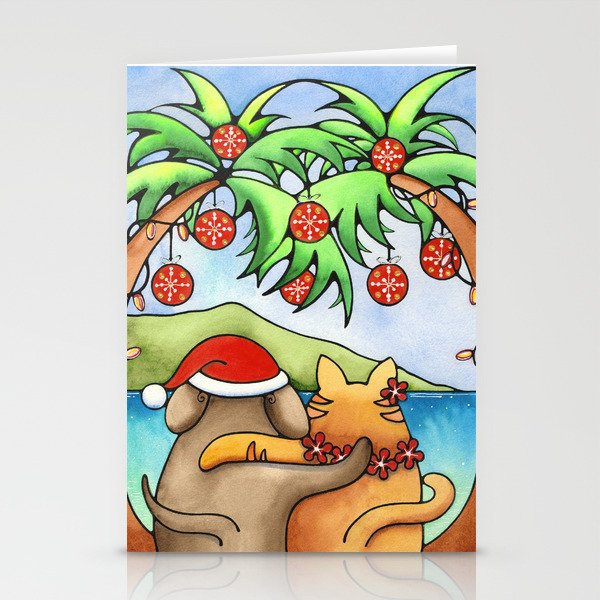 Hawaii Christmas Card Ornament Hawaiian Design Stationery Cards