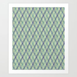 simple rhombic pattern.2 Art Print | Tartan, Lightgreen, Green, Graphicdesign, Texturedgreen, Mint, Digital, Textured, Pattern, Simple 