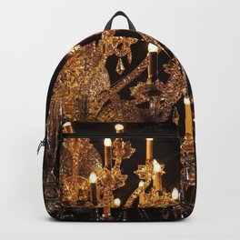 art deco black marble champagne gold vintage chandelier  Backpack