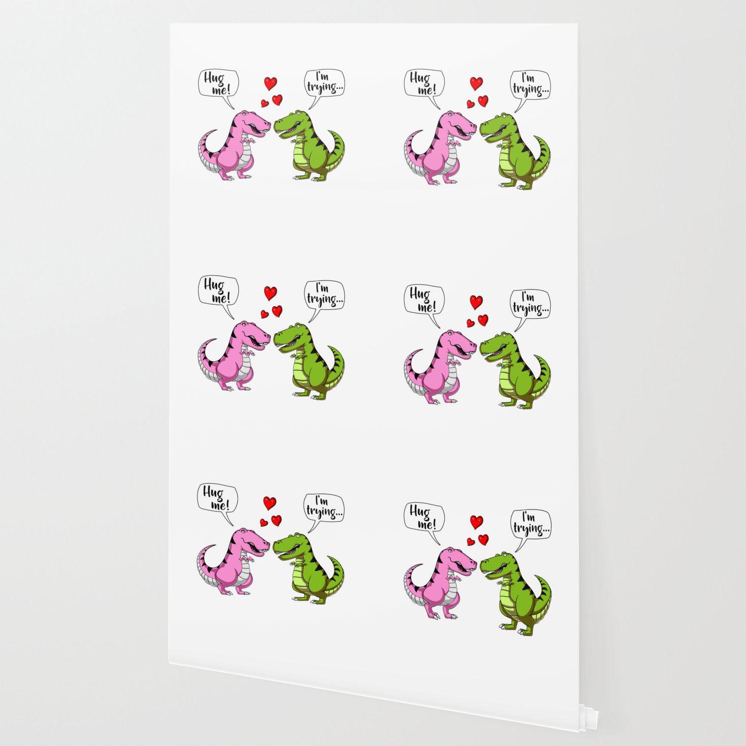 T Rex Dinosaur Hug Me Cute Couple Joke Wallpaper By Teecave Society6 A collection of the top 53 cute dino wallpapers and backgrounds available for download for free. t rex dinosaur hug me cute couple joke wallpaper by teecave