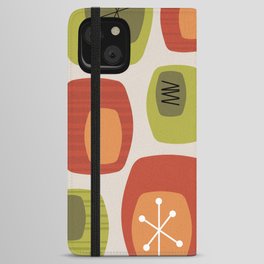 Mid Century Modern Oblongs Orange Chartreuse iPhone Wallet Case