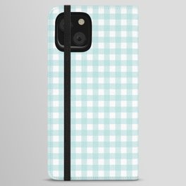 baby blue gingham iPhone Wallet Case