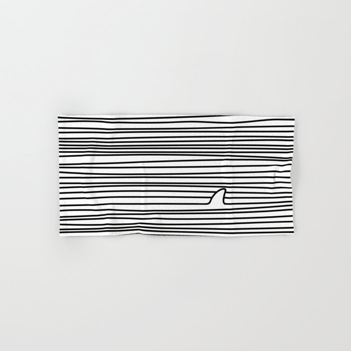 Minimal Line Drawing Simple Unique Shark Fin Gift Hand & Bath Towel