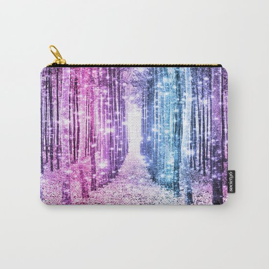Magical Forest : Pastel Pink Lavender Aqua Periwinkle Ombre Carry-All Pouch