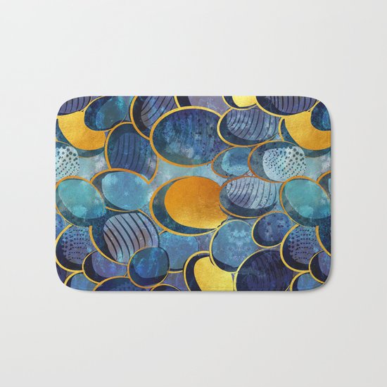 Abstract deep blue Bath Mat