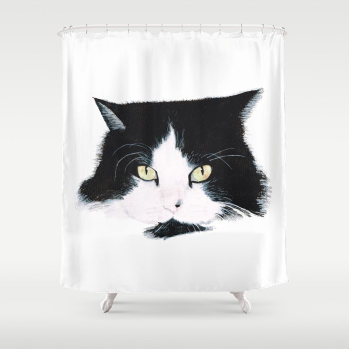 Black & White Cat Shower Curtain