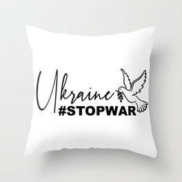 Ukraine #stopwar Throw Pillow