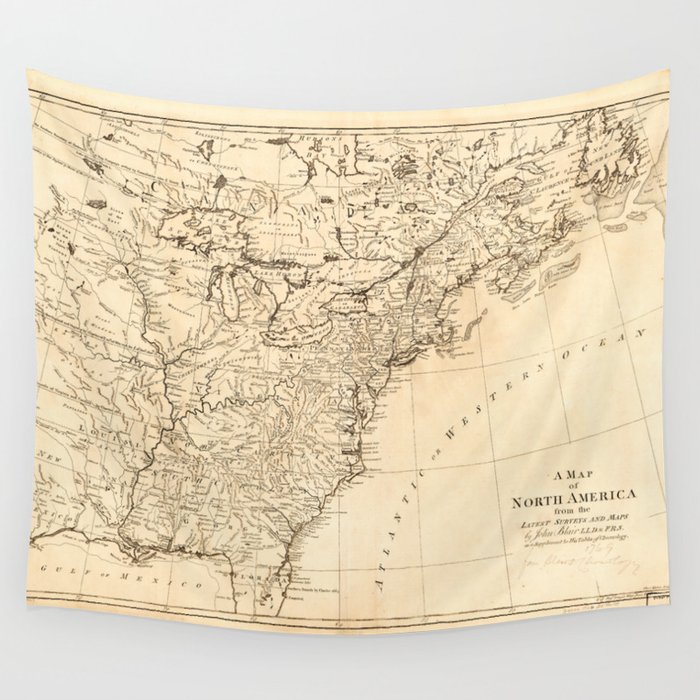 Map of North America (1768) Wall Tapestry by The Arts  Society6