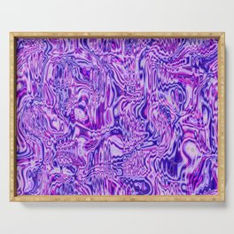 Funky purple liquid shapes Serving Tray
