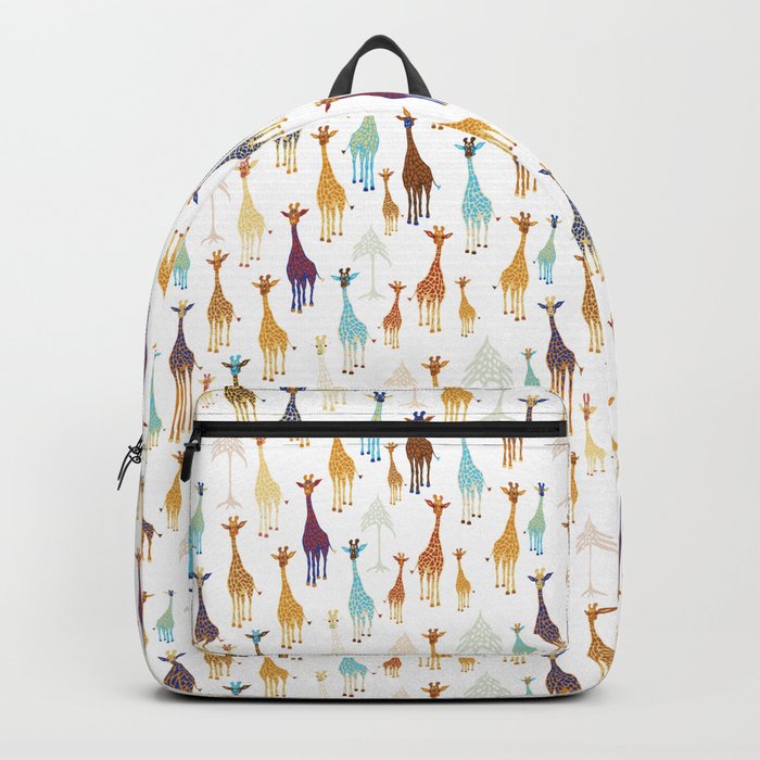 Giraffe of a different Color: white background Backpack