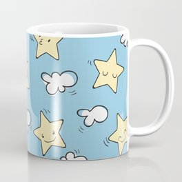 Modern Cartoon Star And Blue Background Coffee Mug