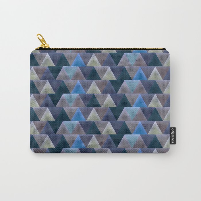 Blue Velvet Triangles Carry-All Pouch