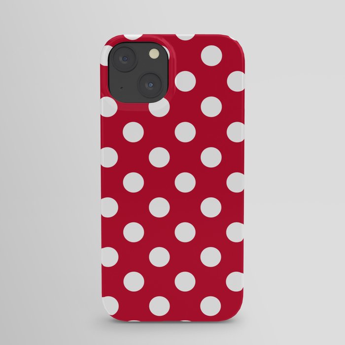 Red and Polka White Dots iPhone Case