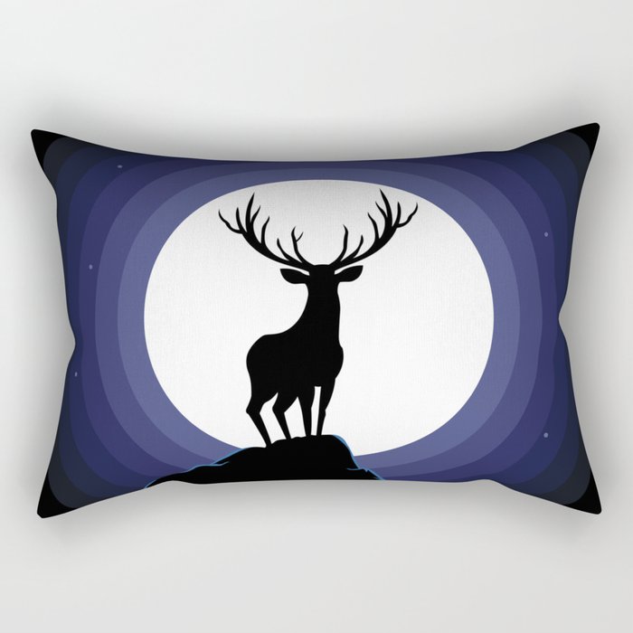 deer and the moon Rectangular Pillow