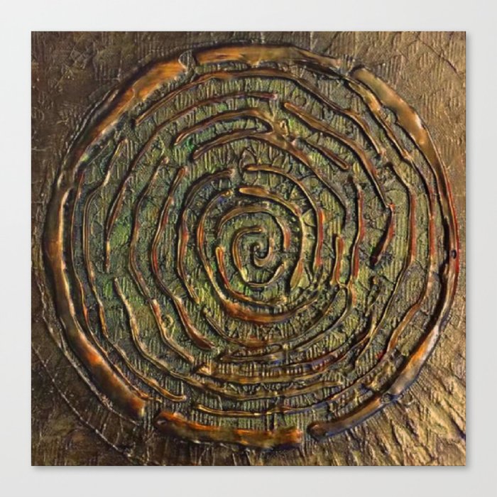 Warrior Textured Acrylic Abstract Painting Canvas Print By