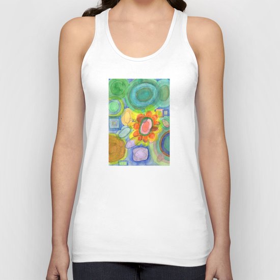 A closer Look at the Flower Universe Unisex Tank Top