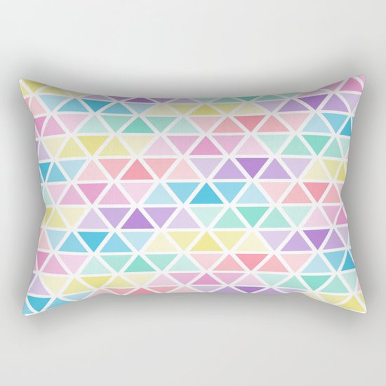 Triangle blue yellow Rectangular Pillow