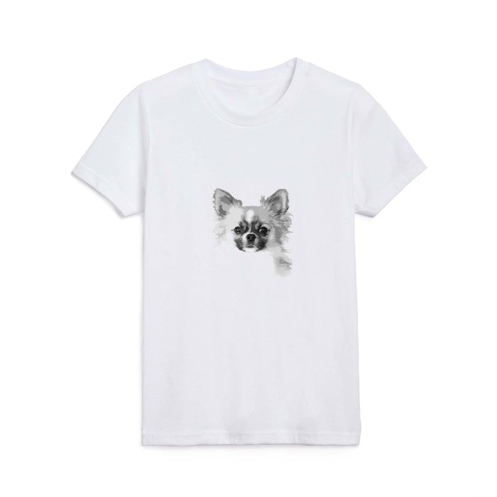 Chihuahua Dog Portrait Black And White #decor #society6 #buyart Kids T Shirt