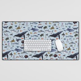SEA CREATURES poster with names Desk Mat