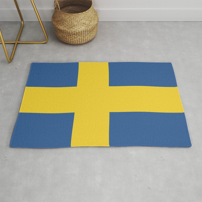 Sweden flag emblem Rug
