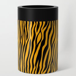 Neon Orange Tiger Pattern Can Cooler