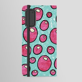 Bright pink and sky blue graphic bubbles pattern, bubble-gum Android Wallet Case