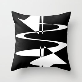 Black and White Modern Abstract Frequency Geometric / Physics Science Geek Gift/ V2 Throw Pillow